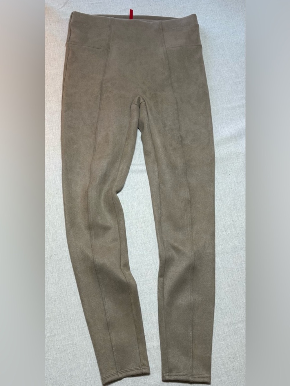 Women’s Spanx Faux Suede Stretch Tummy control Lined leggings Medium Brown #chic - Picture 2 of 7
